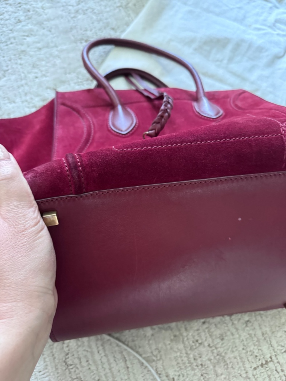 Céline Phantom Luggage Tote – Burgundy Suede – Authentic (HEWI Verified) - Picture 8 of 16